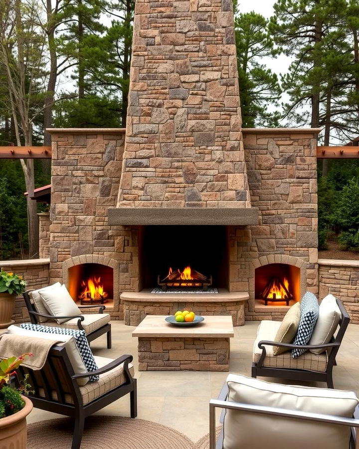 Outdoor Stone Fireplace - 25 Rustic Fireplaces