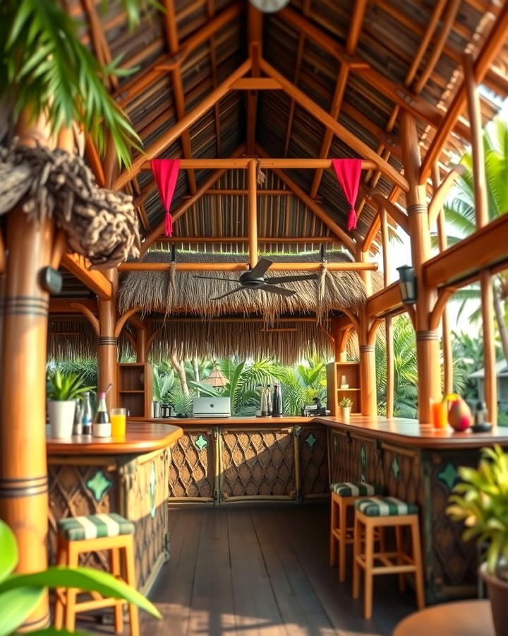 Outdoor Tiki Bar - 25 Tropical Landscape Ideas