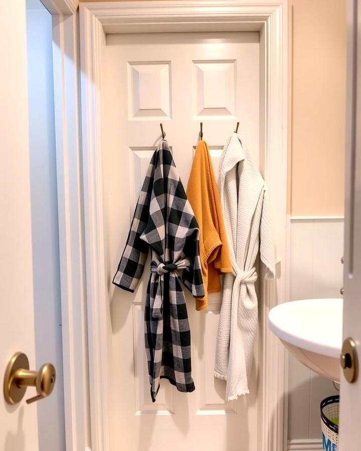 Over the Door Hooks for Space Saving - 25 Teen Bathroom Ideas