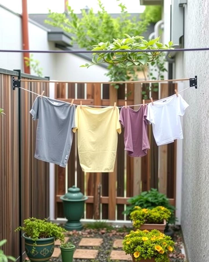 Over the Fence Clothesline for Compact Areas - 25 Outdoor Clothesline Ideas