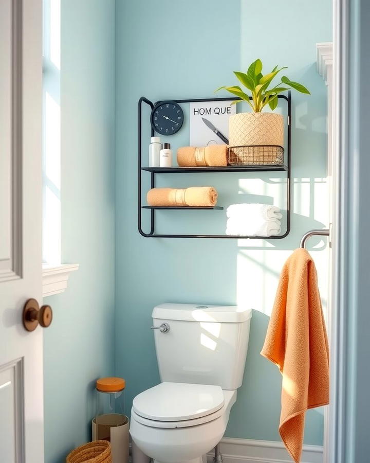 Over the Toilet Wall Mounted Desk Organizer - 25 Over Toilet Storage Ideas