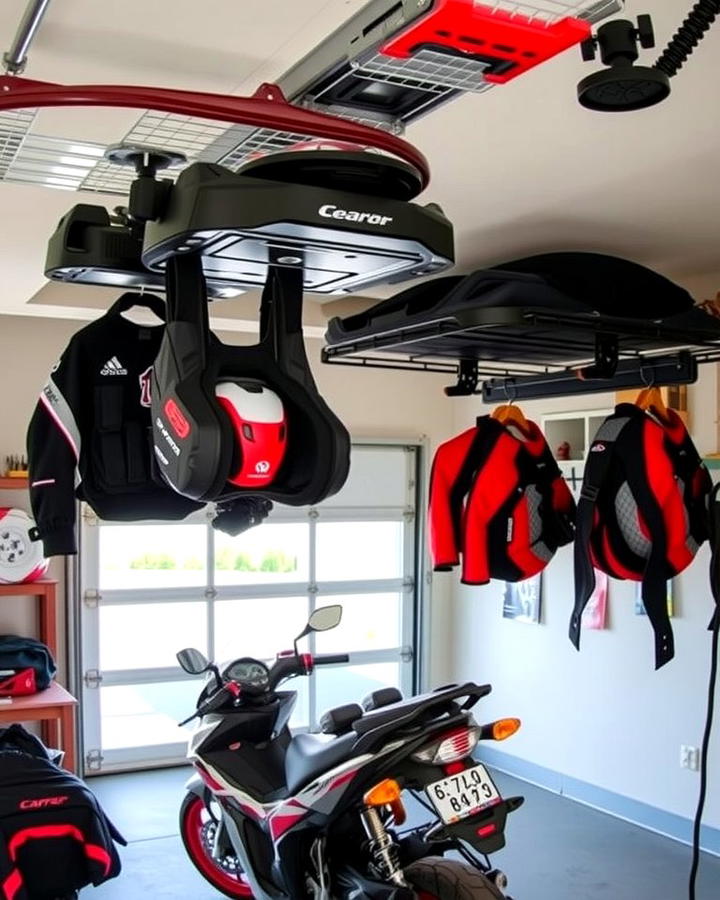Overhead Storage Solutions - 25 Motorcycle Garage Ideas