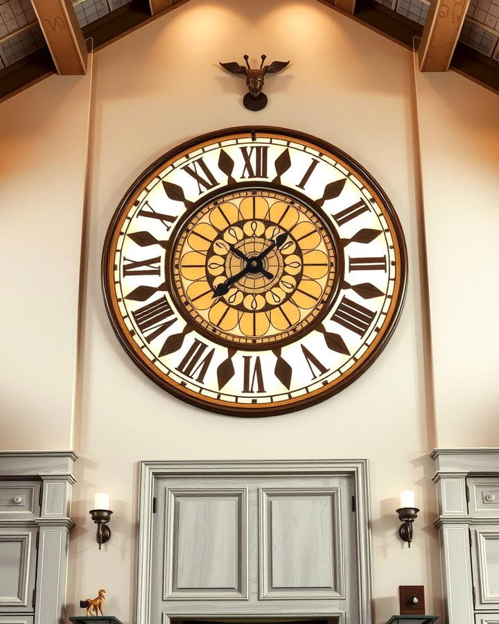 Oversized Clocks - 30 High Ceiling Tall Wall Decor Ideas