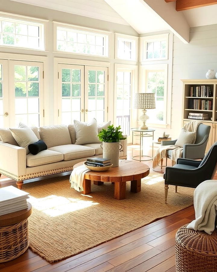 Oversized Linen Sofas - 30 Hamptons Living Room Ideas