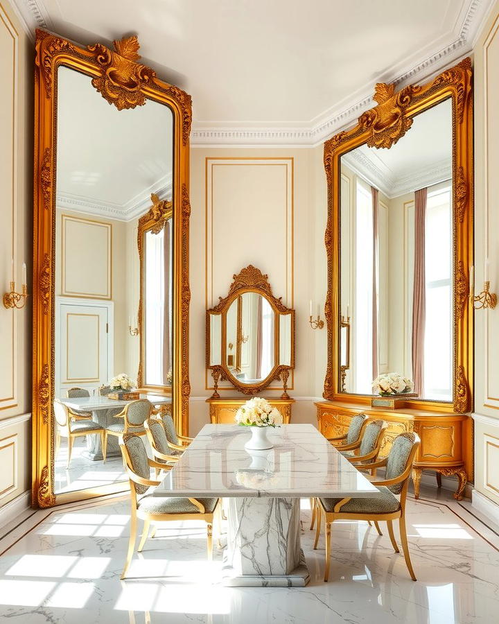 Oversized Mirrors - 25 Parisian Dining Room Ideas