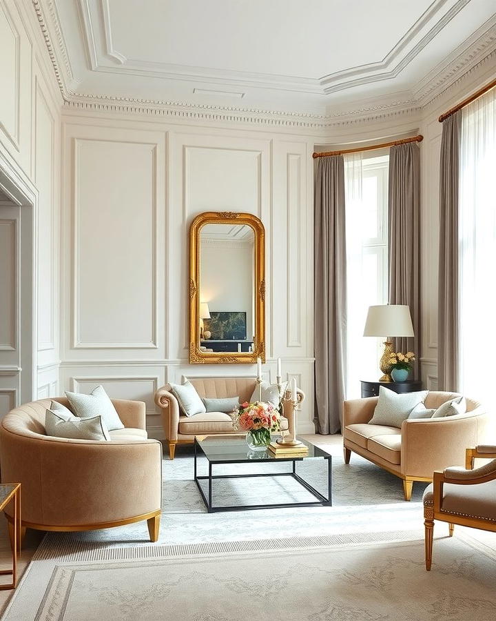 Oversized Mirrors - 25 Parisian-style Living Room Ideas