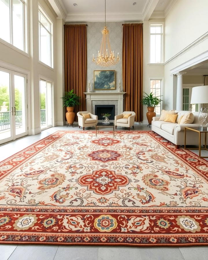 Oversized Rugs - 25 Ralph Lauren Living Room Ideas