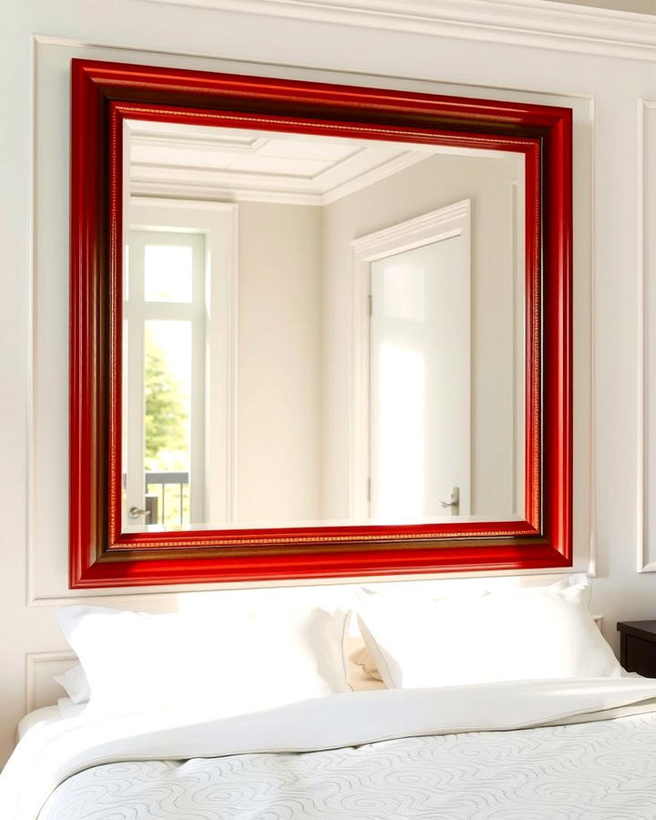 Oversized Wall Mirrors - 25 red black and white bedroom ideas