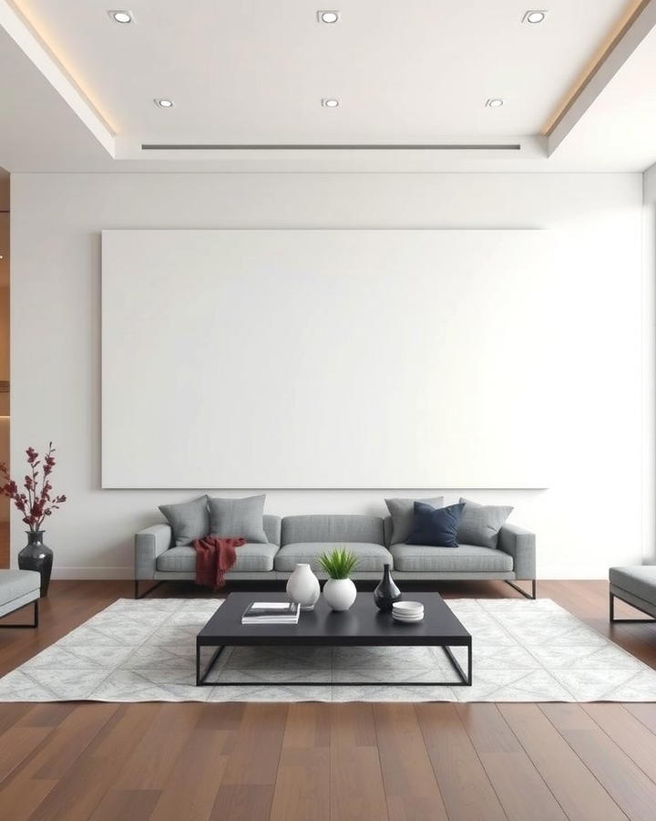 Oversized White Artwork - 25 White Living Room Ideas