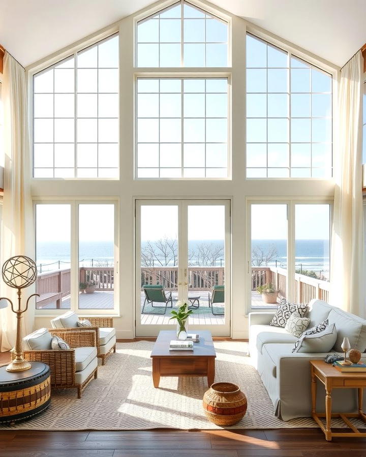 Oversized Windows - 30 Hamptons Living Room Ideas