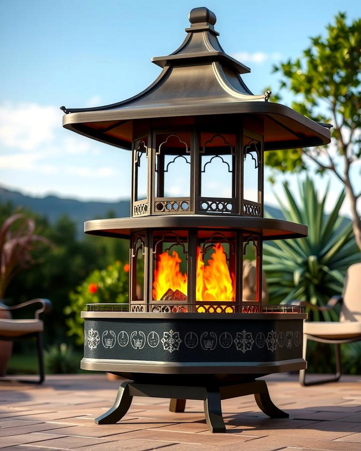 Pagoda Style Fire Pit - 25 Wood Burning Fire Pit Ideas