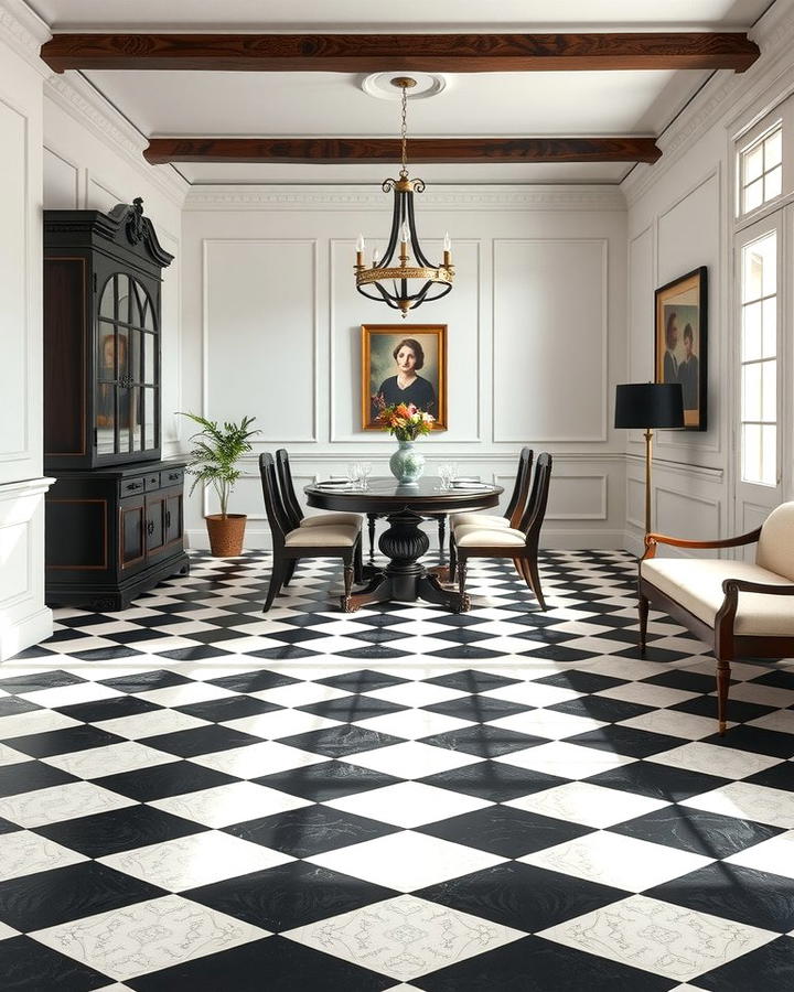 Painted Checkerboard for Timeless Sophistication - 25 Painted Floor Ideas