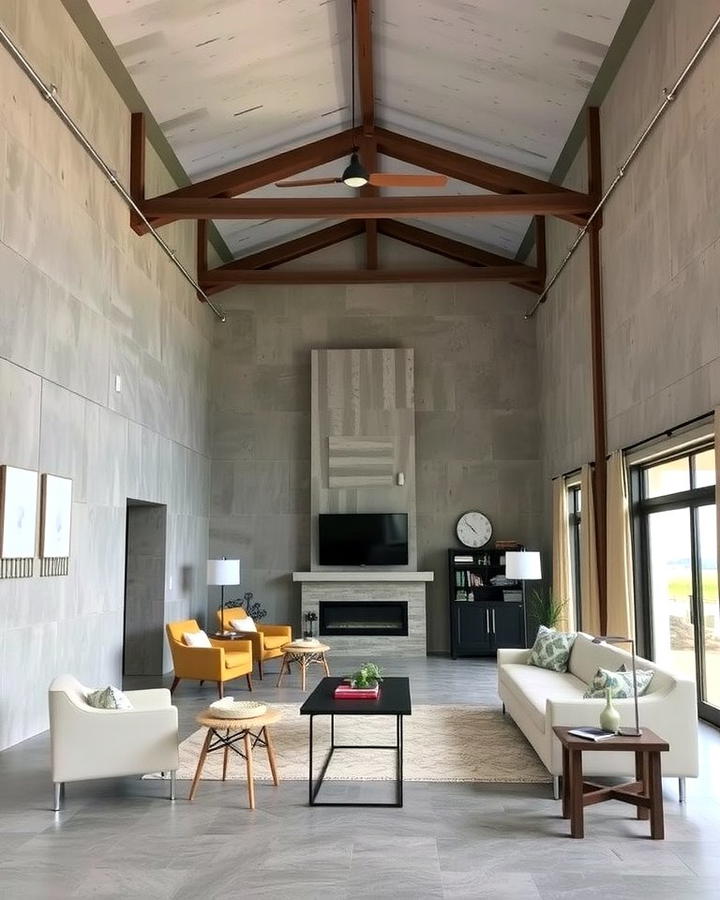 Painted Concrete Walls - 25 Pole Barn Interior Ideas