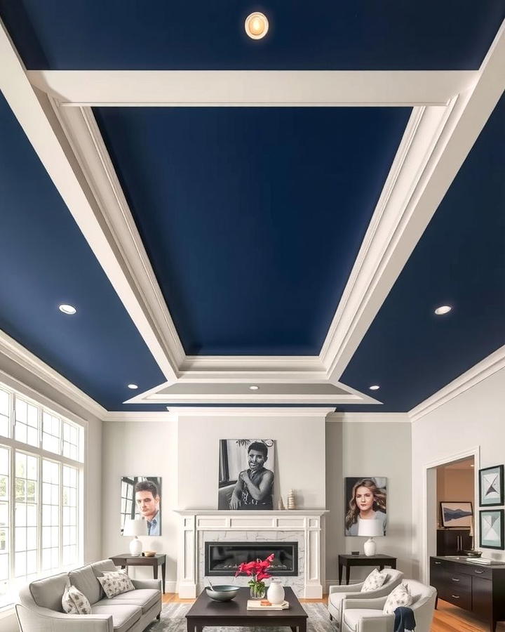 Painted Contrasting Colors - 25 Reverse Tray Ceiling Ideas