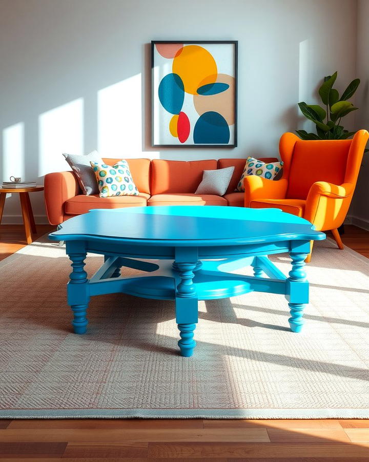 Painted Furniture Pieces - 25 orange and blue living room ideas