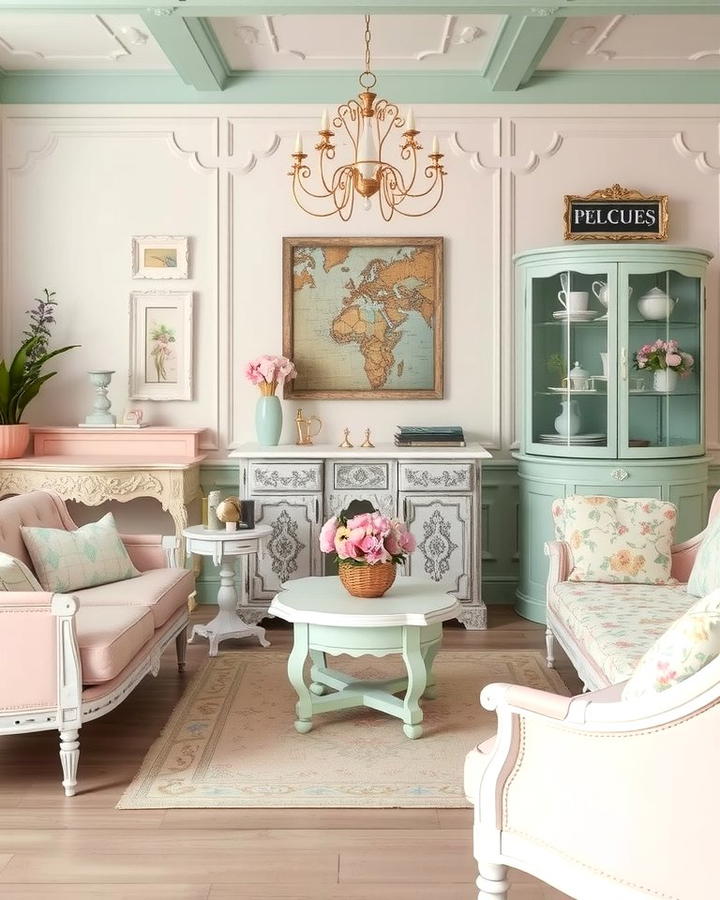 Painted Furniture - 25 Shabby-chic Style Living Room Ideas