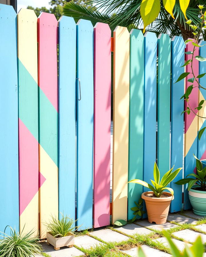 Painted Pallet Fence - 25 Pallet Fence Ideas