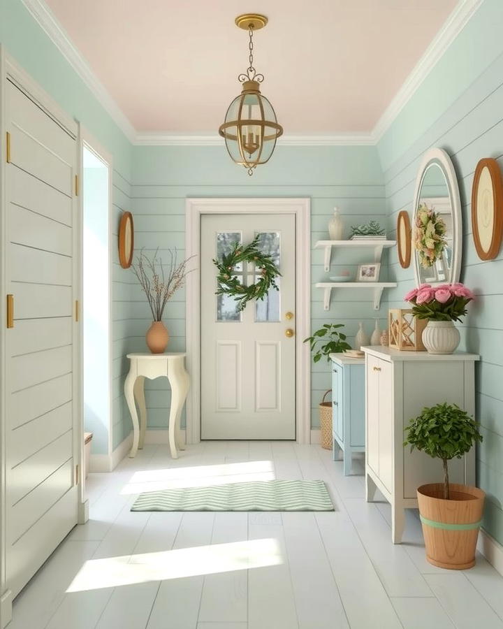 Painted Pastel Shiplap Walls - 25 Shiplap Wall Entryway Ideas