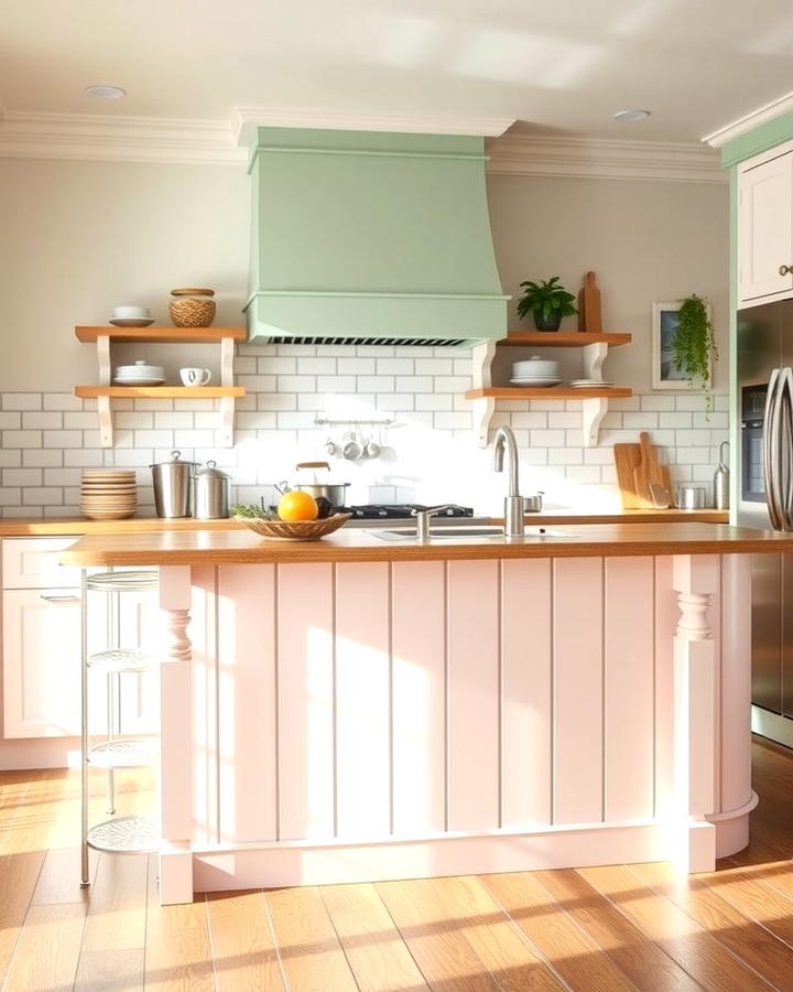 Painted Pastel Shiplap for a Subtle Pop of Color - 25 Shiplap Kitchen Island Ideas