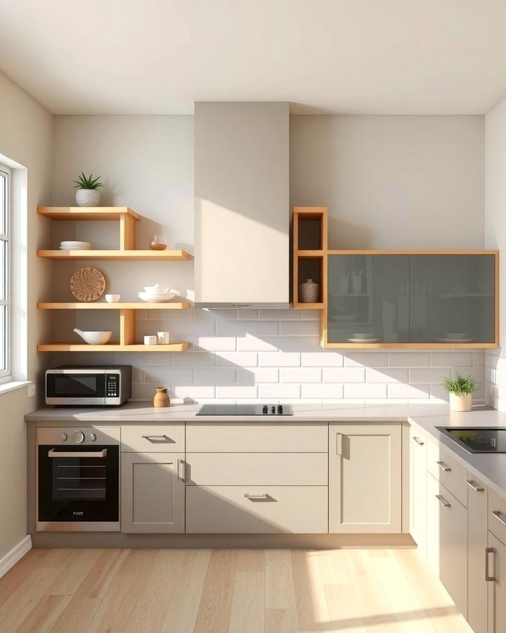 Painted Shelves to Match the Walls - 25 Open Shelving Kitchen Ideas