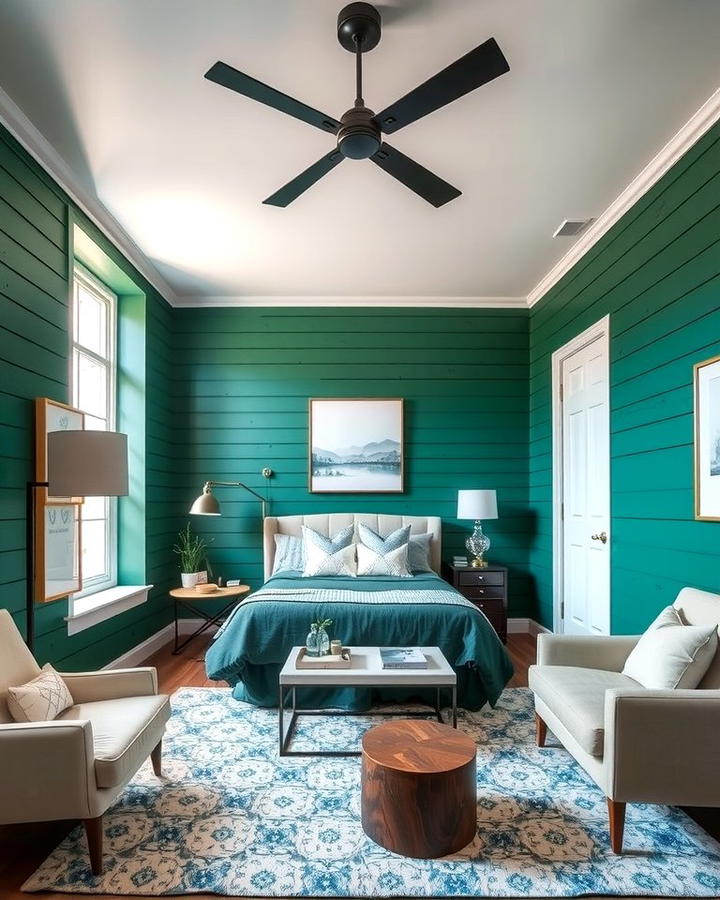 Painted Shiplap in Bold Colors - 25 Shiplap Bedroom Ideas