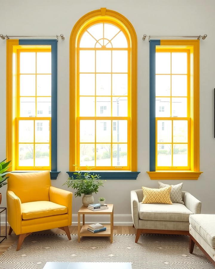 Painted Trim in Bold Colors 2 - 30 Modern Window Trim Ideas