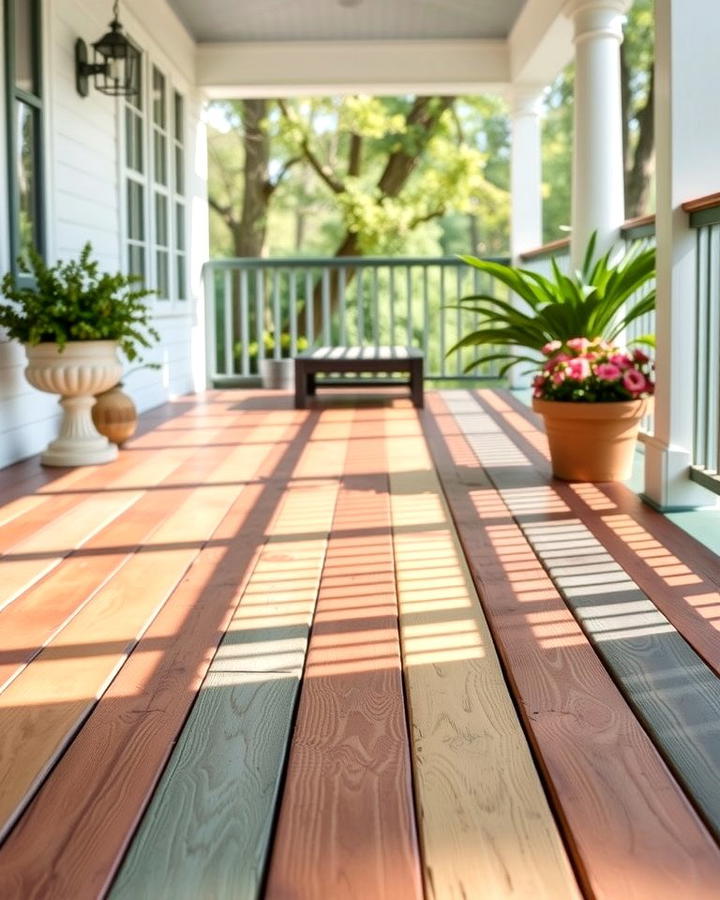 Painted Wood Floors - 25 Porch Flooring Options