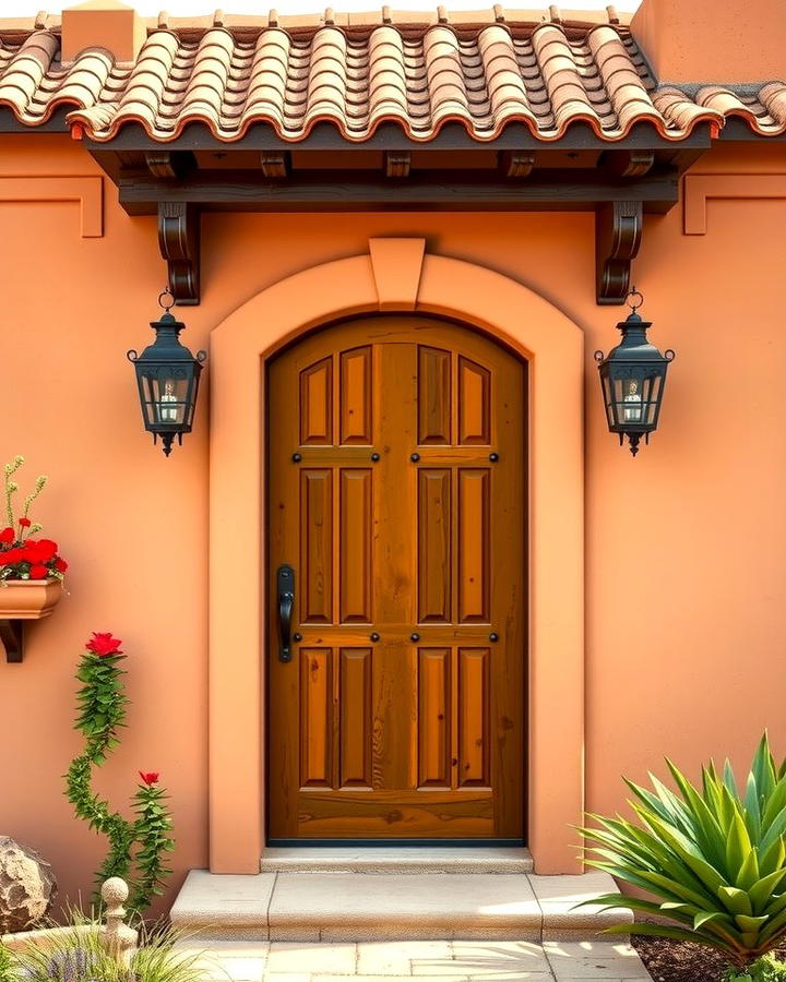 Painted Wooden Doors in Earthy Tones - 25 spanish style front door ideas