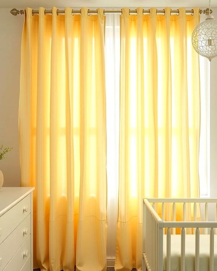 Pale Yellow Curtains - 25 Yellow Nursery Ideas