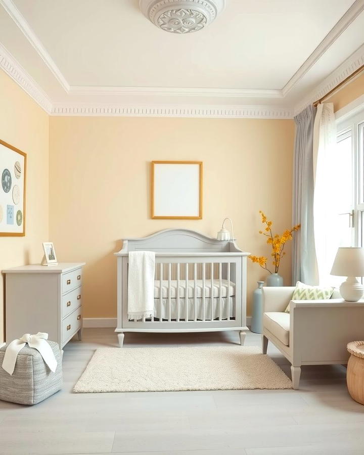 Pale Yellow and Gray Combination - 25 Yellow Nursery Ideas