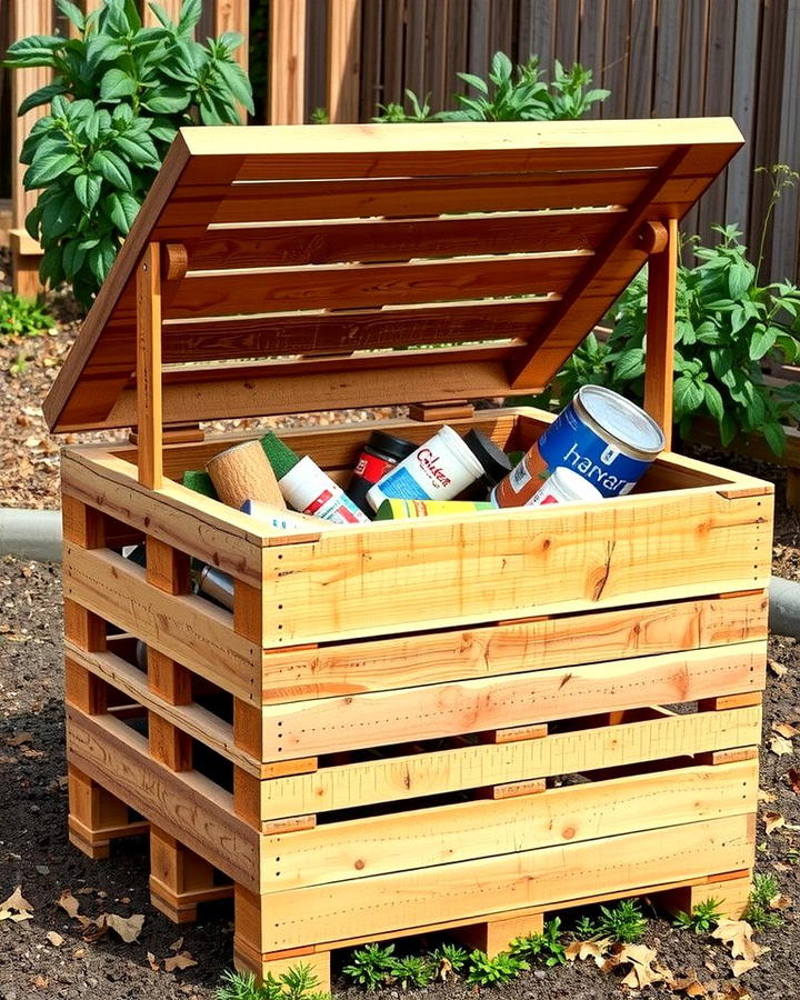 Pallet Compost Bin 2 - 25 Pallet Garden Ideas