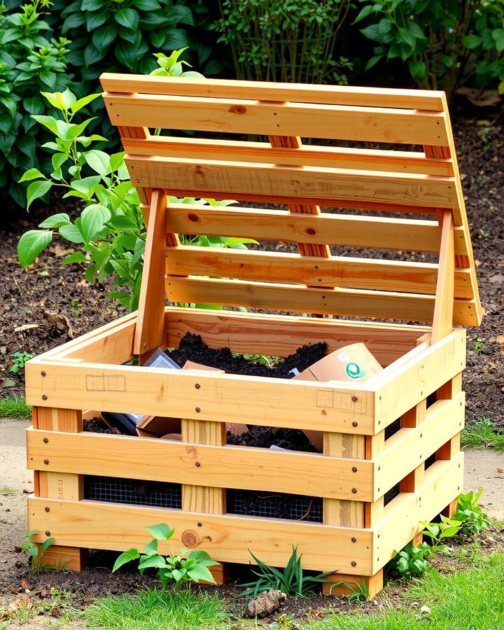 Pallet Compost Bin - 25 Pallet Garden Ideas