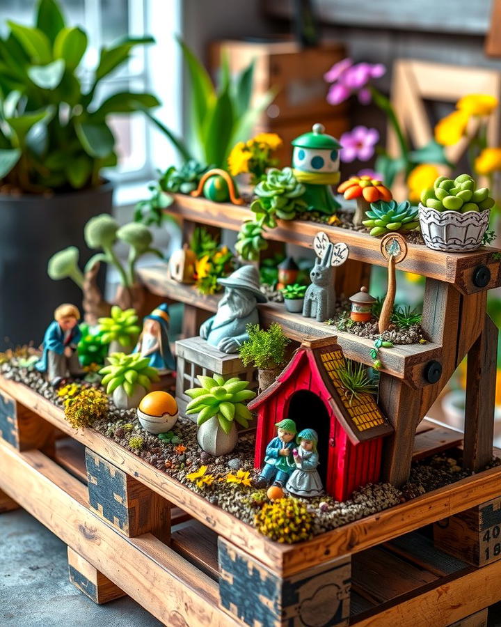 Pallet Fairy Garden - 25 Pallet Garden Ideas