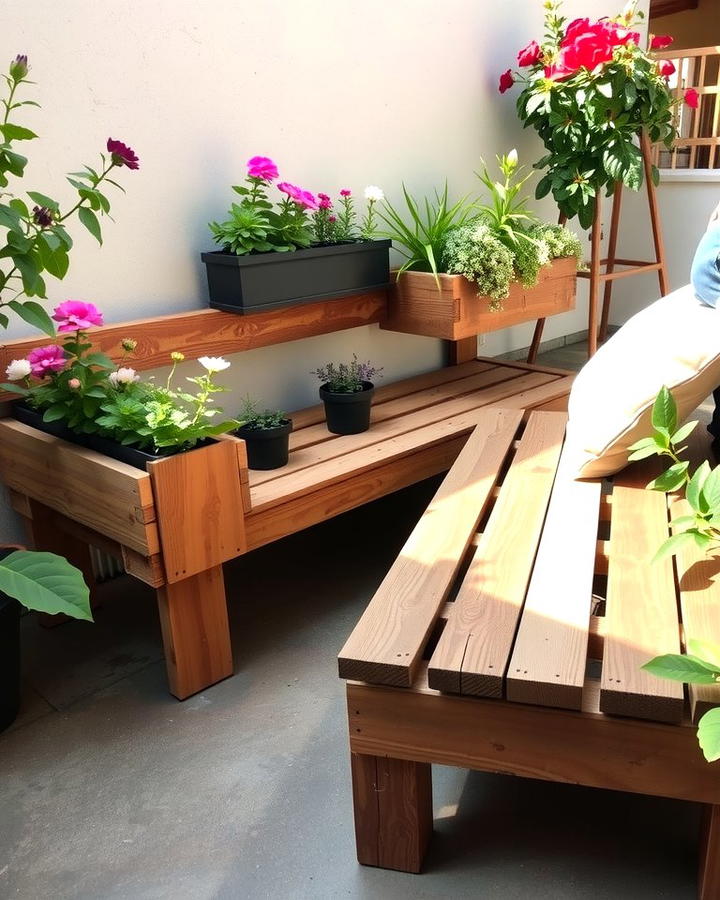 Pallet Garden Bench with Planters - 25 Pallet Garden Ideas