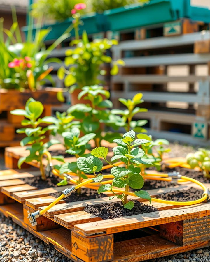 Pallet Garden with Built in Irrigation - 25 Vertical Pallet Garden Ideas