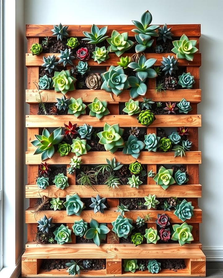 Pallet Succulent Wall - 25 Pallet Garden Ideas