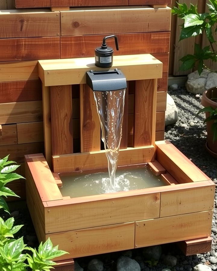 Pallet Water Feature - 25 Pallet Garden Ideas