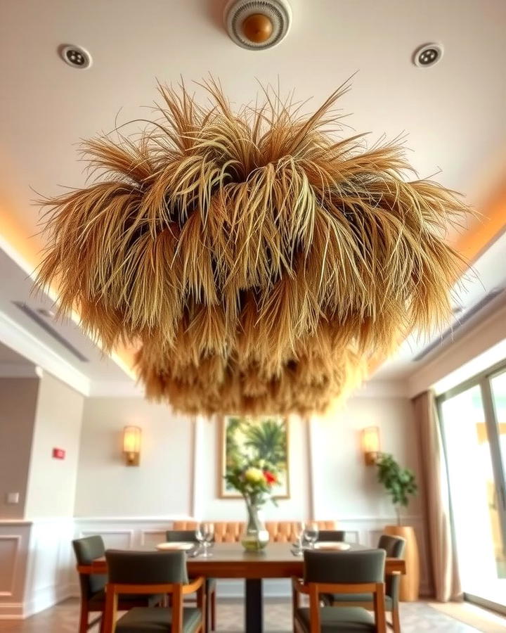 Pampas Grass Ceiling Installation - 25 Pampas Grass Decor Ideas