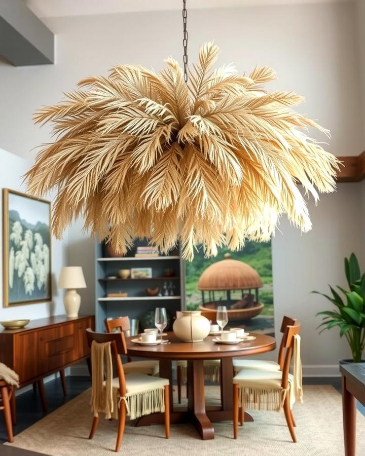 Pampas Grass Hanging Chandelier - 25 Pampas Grass Decor Ideas