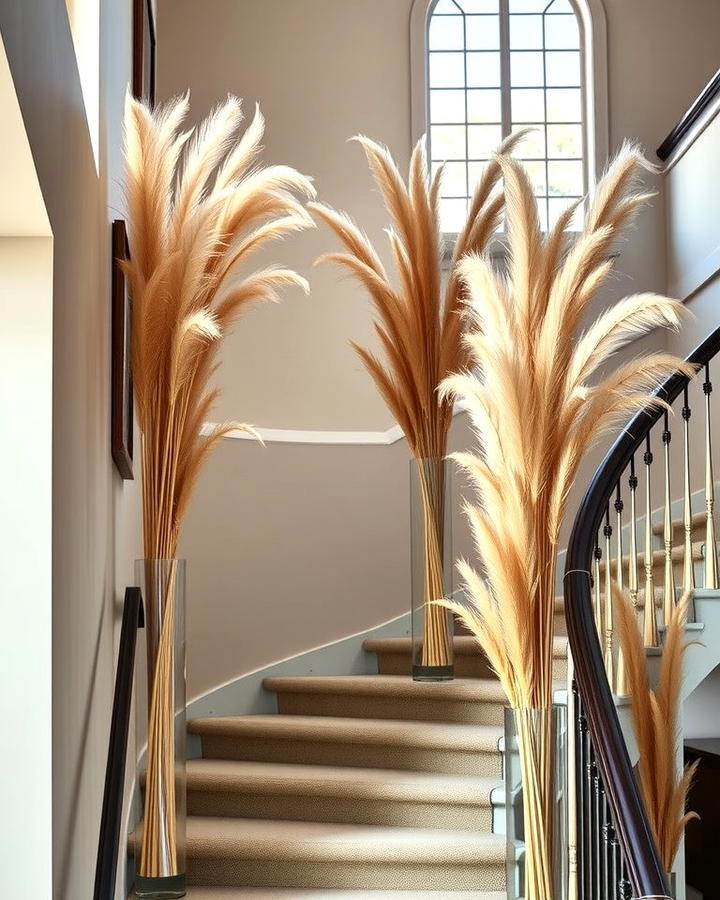 Pampas Grass Staircase Arrangements - 25 Pampas Grass Decor Ideas