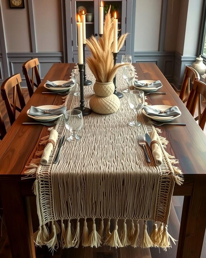 Pampas Grass Table Runner - 25 Pampas Grass Decor Ideas