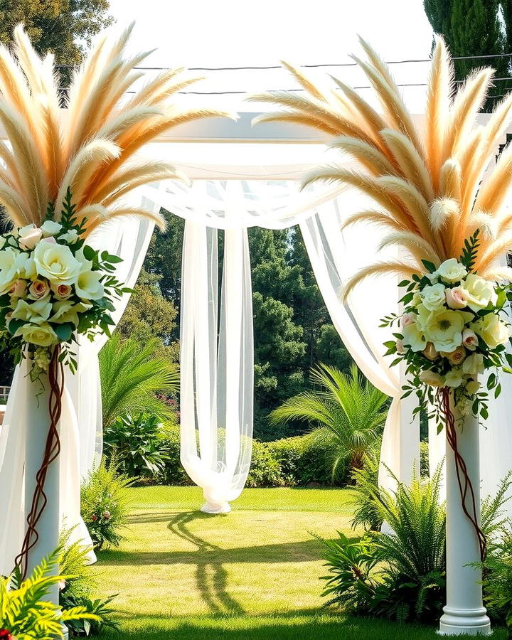 Pampas Grass in Wedding Arches - 25 Pampas Grass Decor Ideas