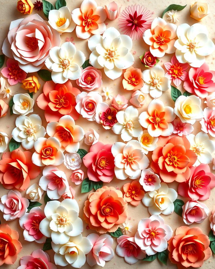 Paper Flower Wall - 30 Wedding Backdrop Ideas