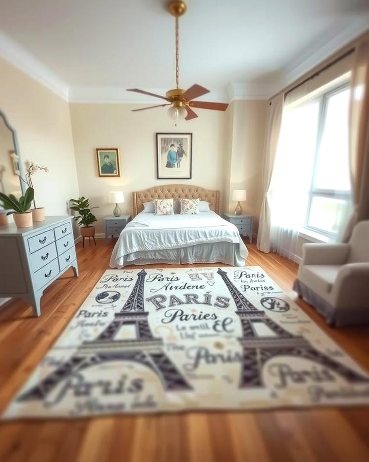 Paris themed Rugs - 25 Paris-themed Bedroom Ideas