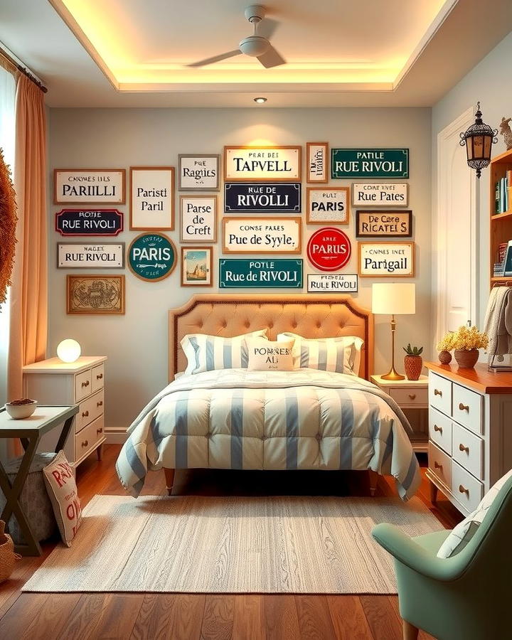 Parisian Street Signs - 25 Paris-themed Bedroom Ideas