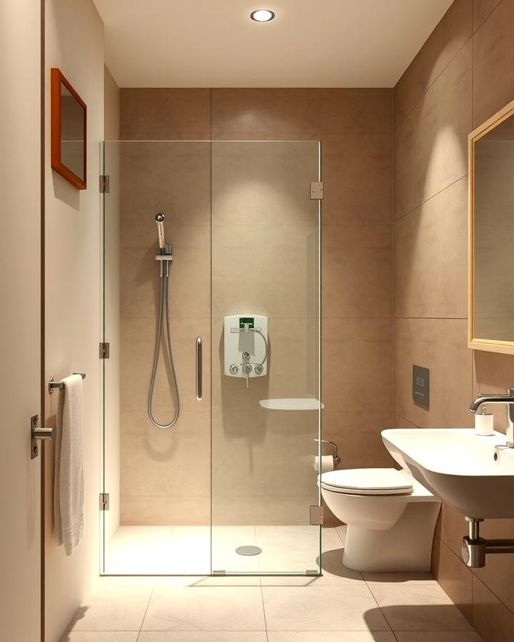 Partial Glass Partition - 25 Small Bathroom Walk-in Shower Ideas