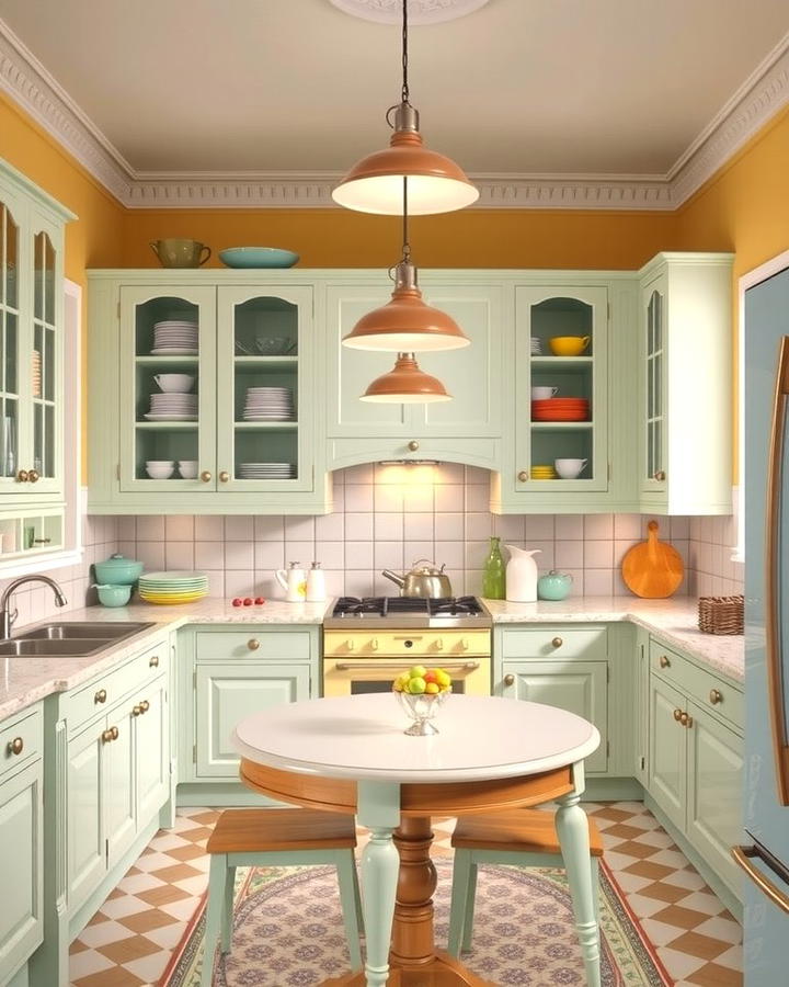 Pastel Color Palettes - 30 1930s - 1940s Kitchens