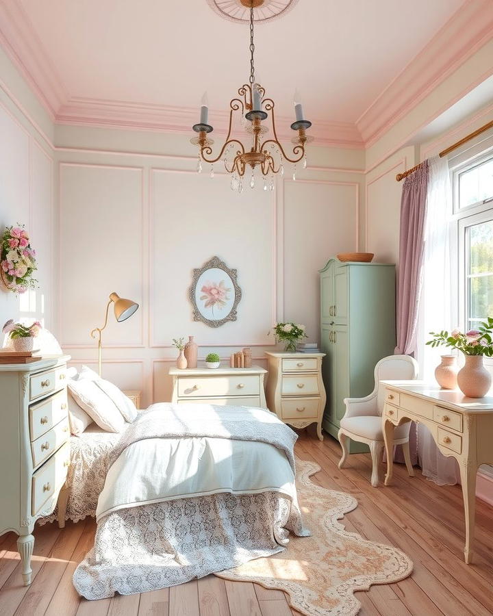 Pastel Color Palettes - 25 Vintage Bedroom Ideas