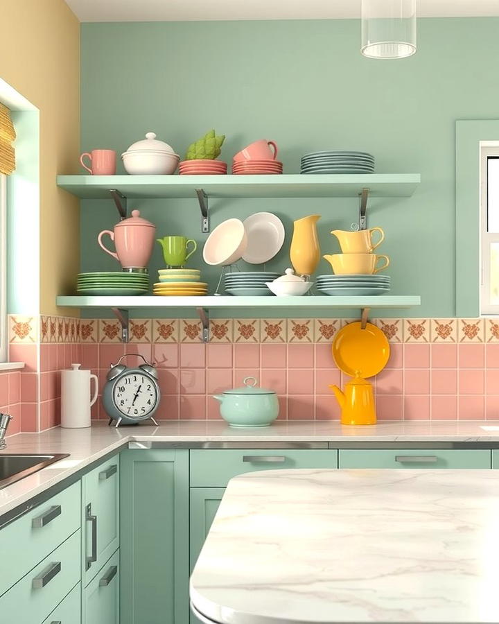 Pastel Color Schemes - 25 Retro Kitchen Ideas