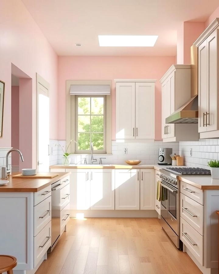 Pastel Pink Walls - 30 Pink Kitchen Ideas